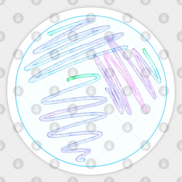 Copy of Bacterial Culture streaks on glass Petri Dish in Microbiology Lab Sticker by labstud